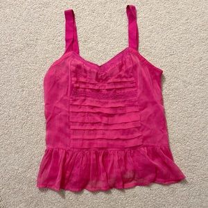 AEO hot pink chiffon blouse